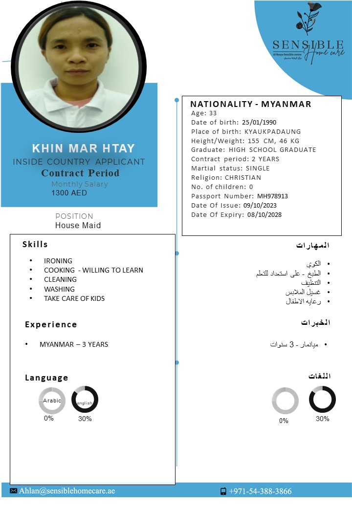KHIN MAR HTAY - MYANMAR - IN UAE